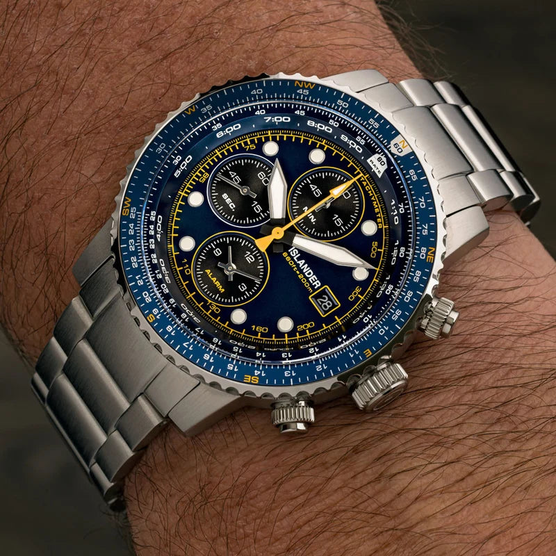 Islander Calverton Flight Chronograph Alarm Watch – Blue Dial – ISL-283 — view 5