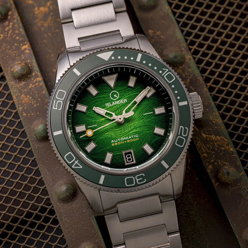 Islander Bayport ISL-312 – Green Wave Dial – Automatic Dive Watch — view 8