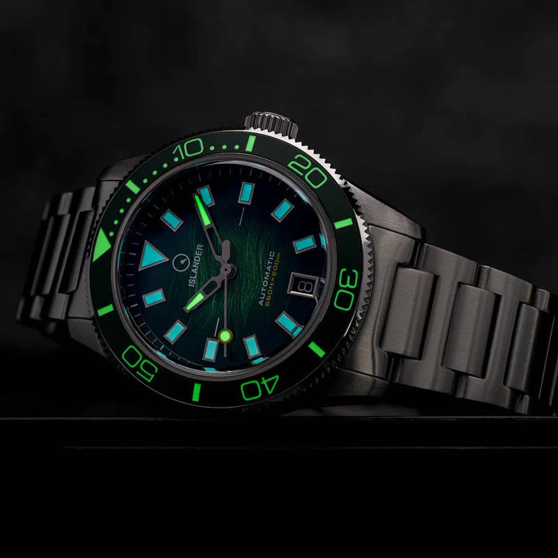 Islander Bayport ISL-312 – Green Wave Dial – Automatic Dive Watch — view 7