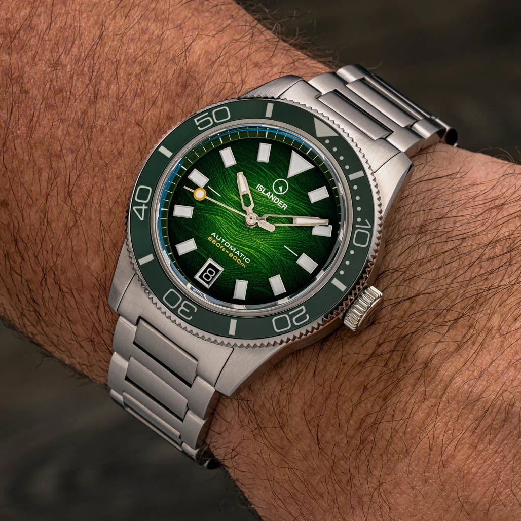 Islander Bayport ISL-312 – Green Wave Dial – Automatic Dive Watch — view 6