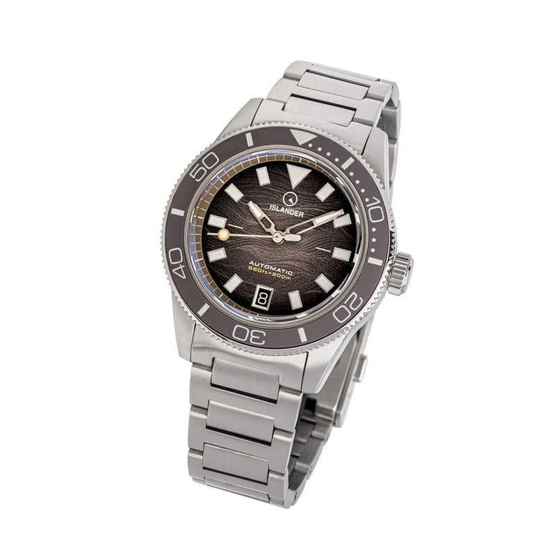 Islander Bayport Automatic Dive Watch – Warm Grey Wave Dial | ISL-314 — view 2