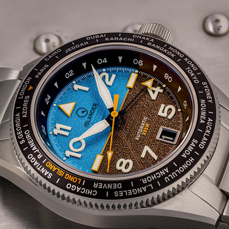 Islander Calabro GMT World Time Automatic Watch with Attitude Indicator Dial #ISL-318 — view 9
