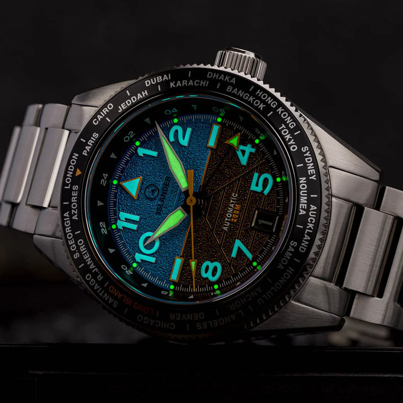 Islander Calabro GMT World Time Automatic Watch with Attitude Indicator Dial #ISL-318 — view 8