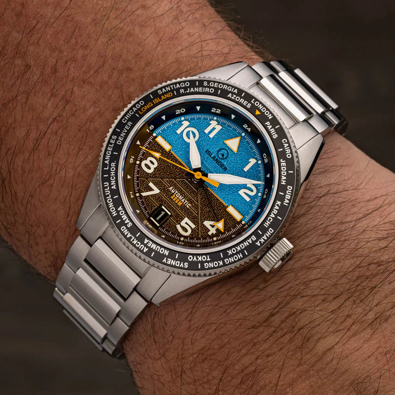 Islander Calabro GMT World Time Automatic Watch with Attitude Indicator Dial #ISL-318 — view 3