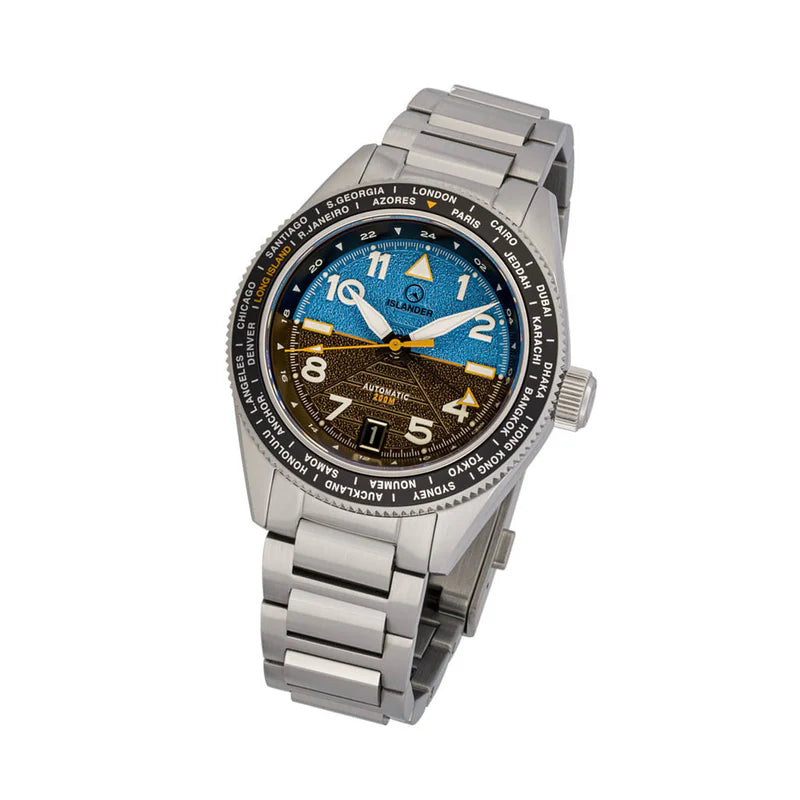 Islander Calabro GMT World Time Automatic Watch with Attitude Indicator Dial #ISL-318 — view 7
