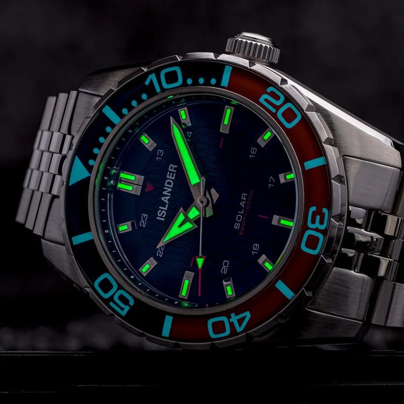 Islander Saltaire ISL-357 – 38mm Solar Dive Watch – Blue Dial – 200M — view 8