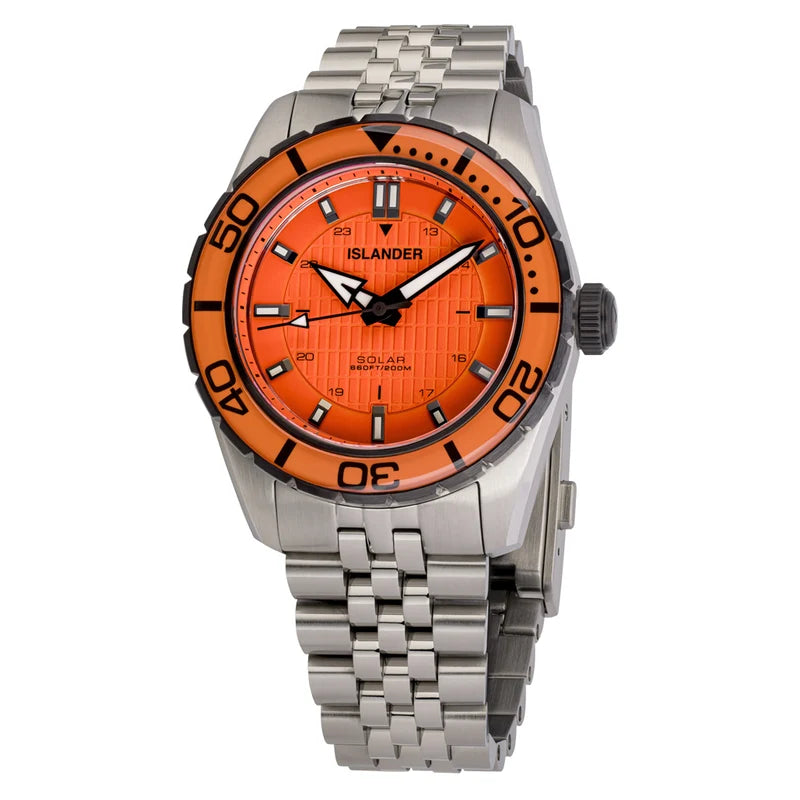 Islander Saltaire 38mm Solar Dive Watch – Orange Dial – ISL-358 – Brand New — view 2