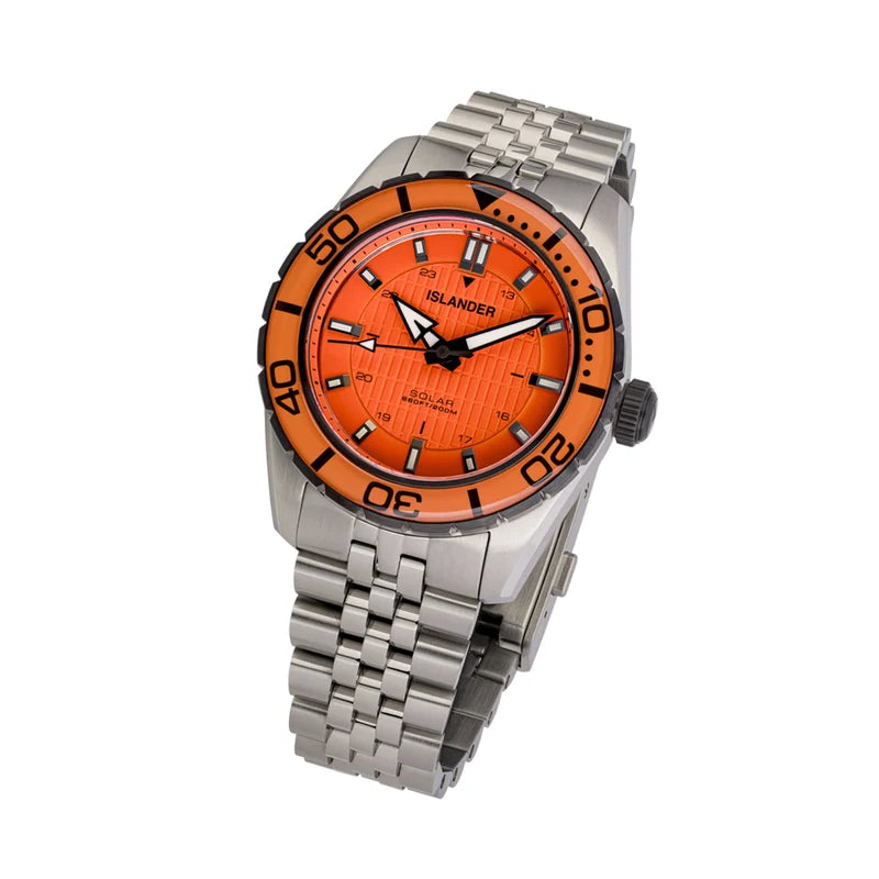 Islander Saltaire 38mm Solar Dive Watch – Orange Dial – ISL-358 – Brand New — view 9