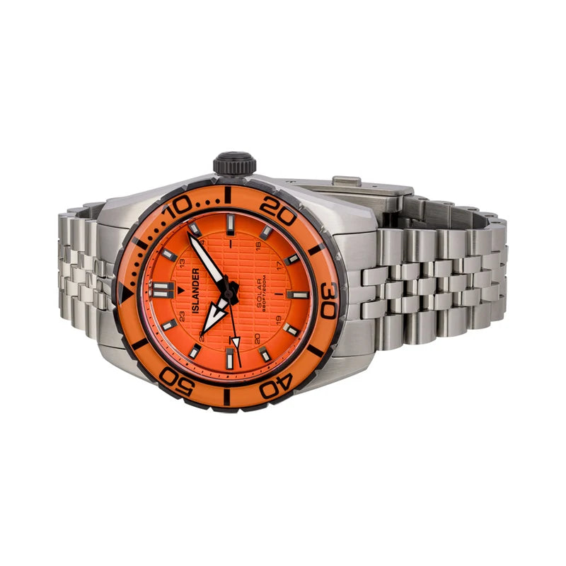 Islander Saltaire 38mm Solar Dive Watch – Orange Dial – ISL-358 – Brand New — view 10