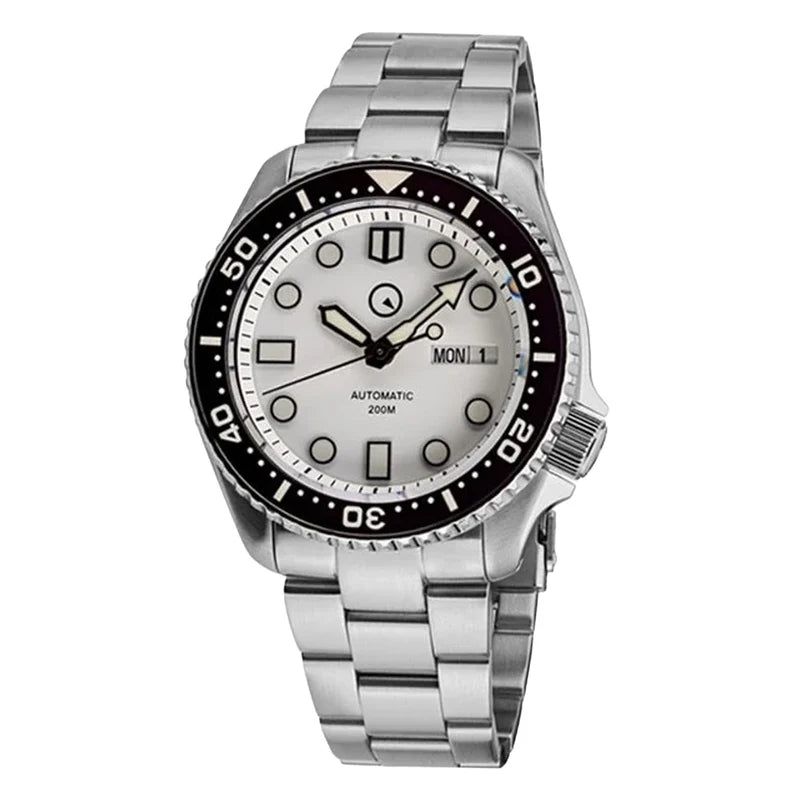 Islander ISL-35 White Dial Automatic Dive Watch – Sapphire Crystal – Luminous Ceramic Bezel – 200M — view 2