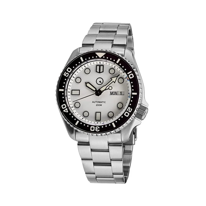 Islander ISL-35 White Dial Automatic Dive Watch – Sapphire Crystal – Luminous Ceramic Bezel – 200M — view 5