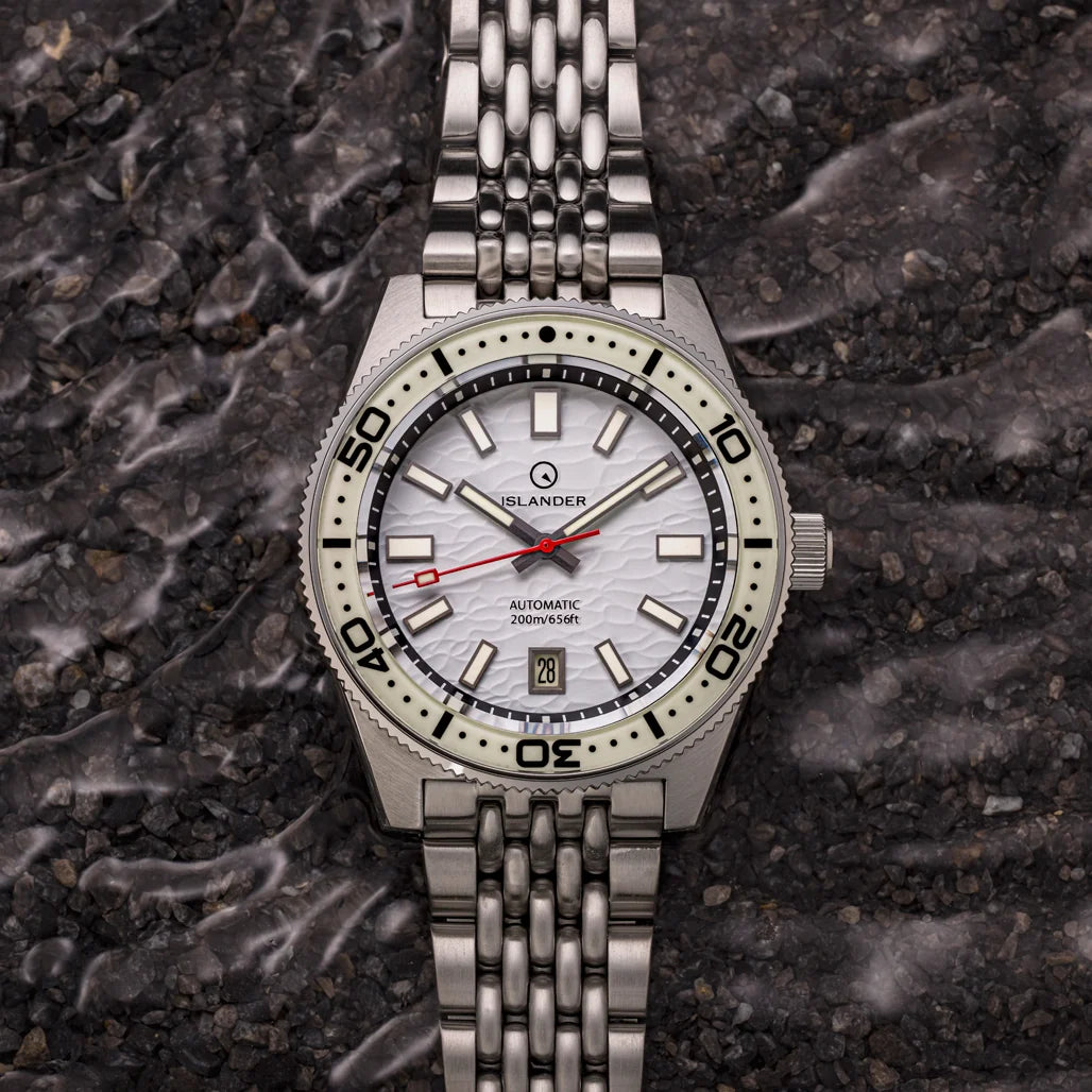 Islander Northport Automatic Dive Watch – White Ripple Dial | ISL-360 — view 8