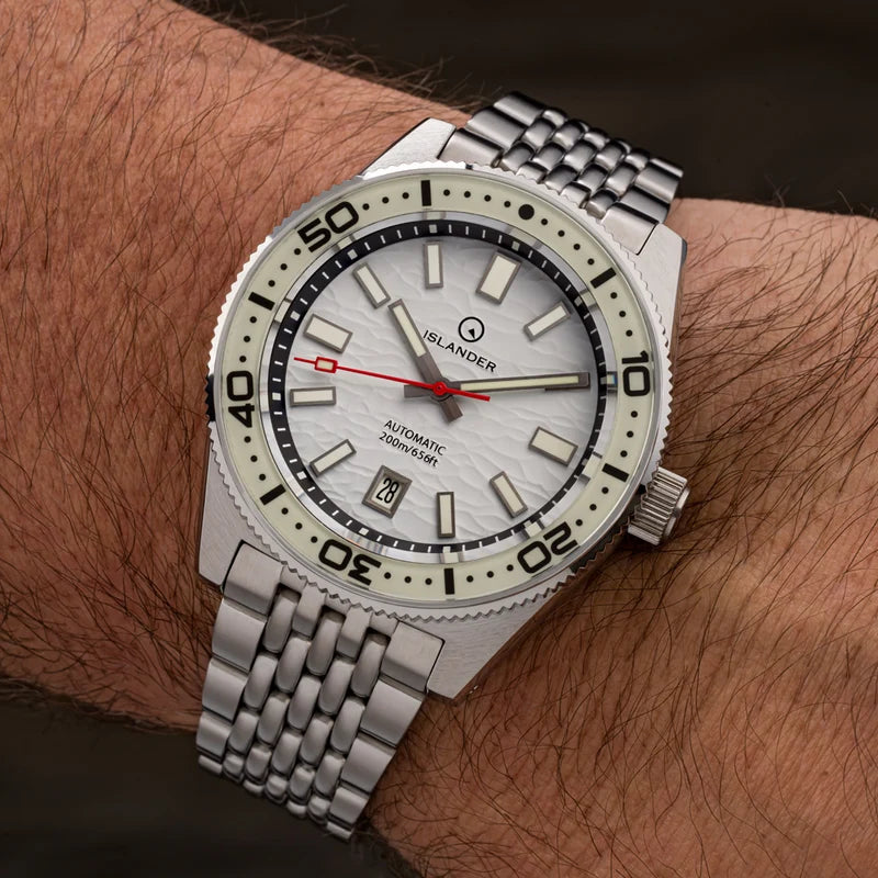 Islander Northport Automatic Dive Watch – White Ripple Dial | ISL-360 — view 4