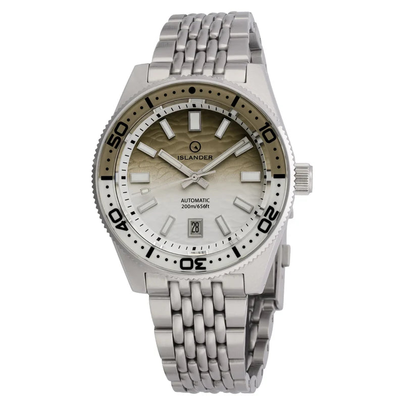 Islander Northport Automatic Dive Watch – Khaki to White Ripple Dial | ISL-361 — view 10