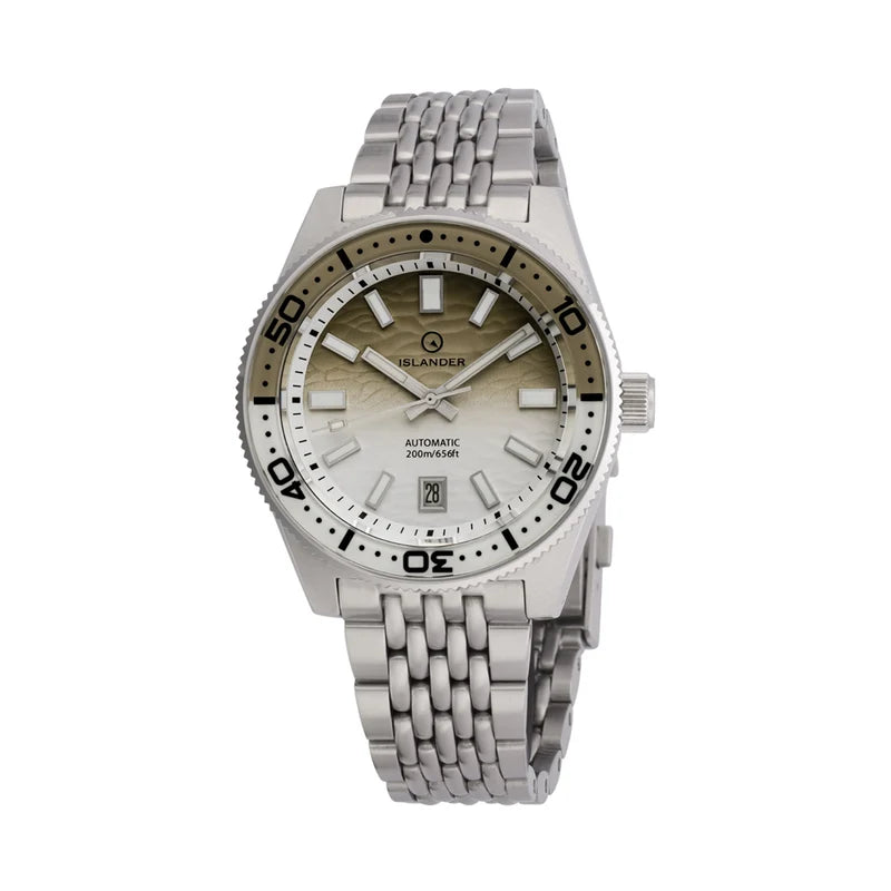 Islander Northport Automatic Dive Watch – Khaki to White Ripple Dial | ISL-361 — view 7