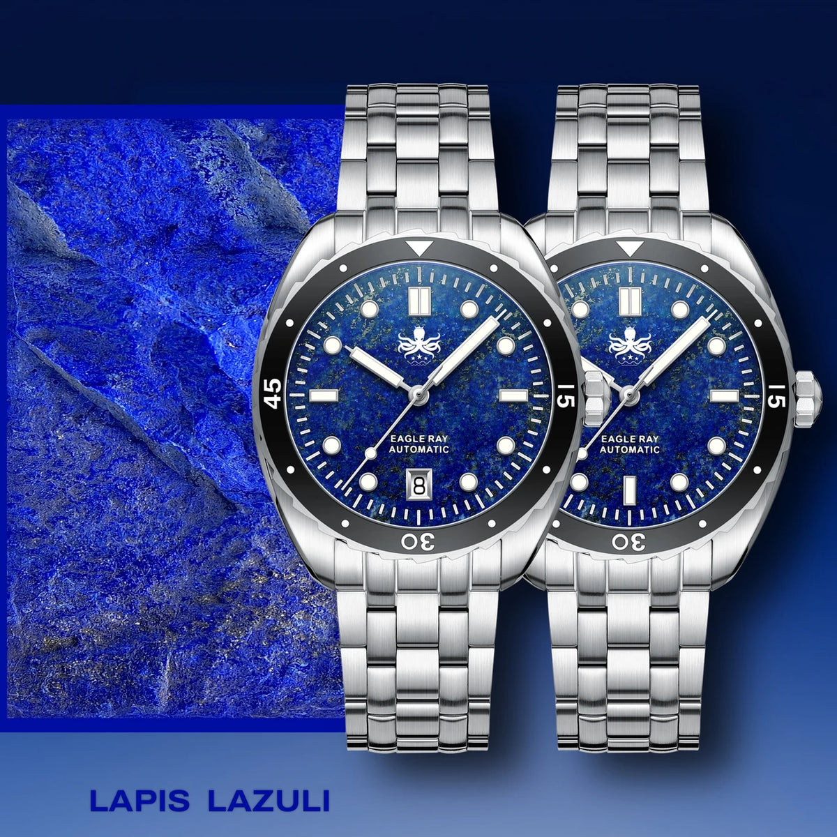 PHOIBOS Eagle Ray PY065BD – Genuine Lapis Lazuli Dial Automatic — view 6