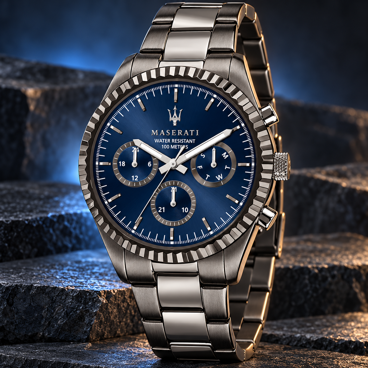Maserati Competizione R8853100019 – Blue Dial Quartz Men’s Watch, 43mm