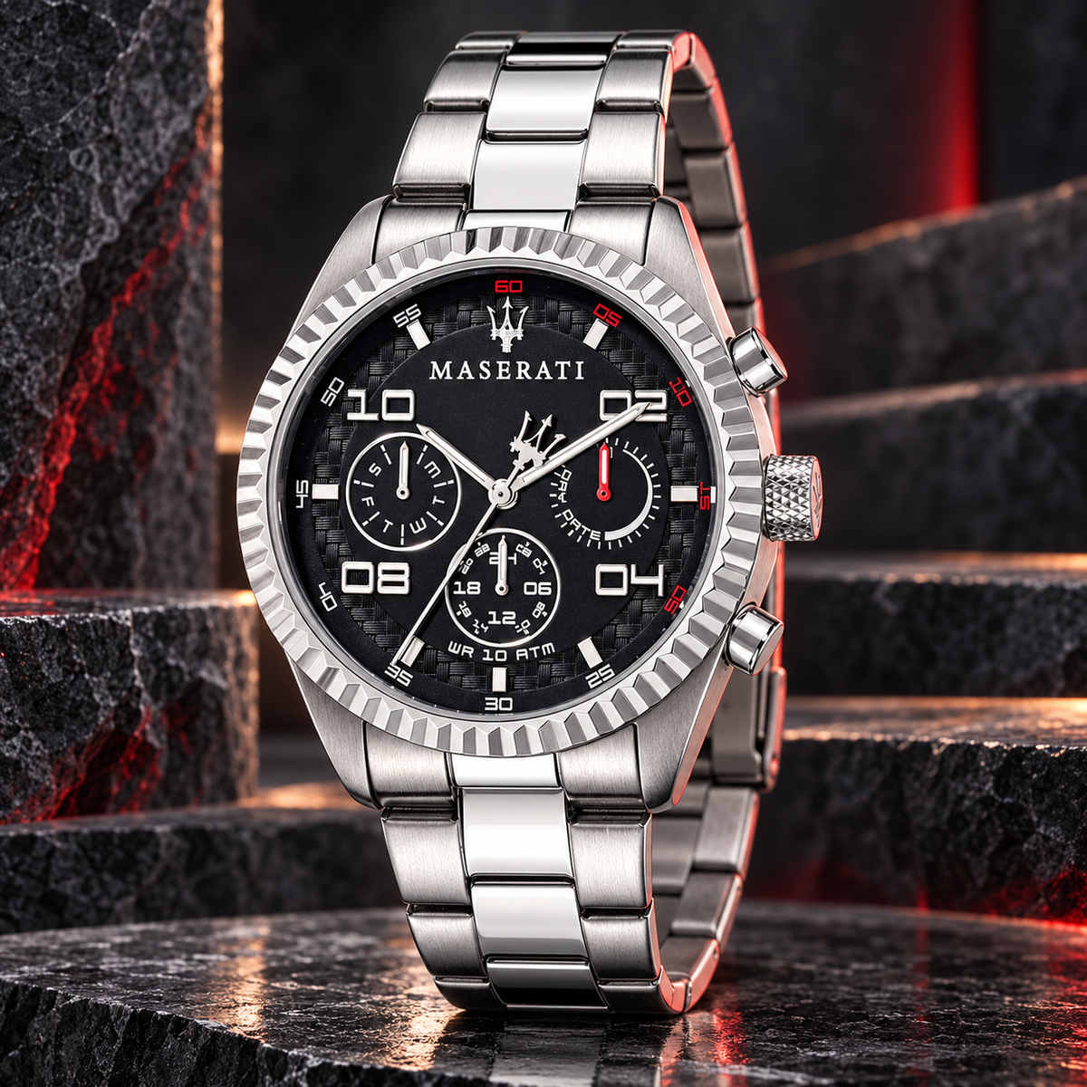 Maserati Competizione R8853100012 – Black Dial Stainless Steel Quartz Men’s Watch, 39mm