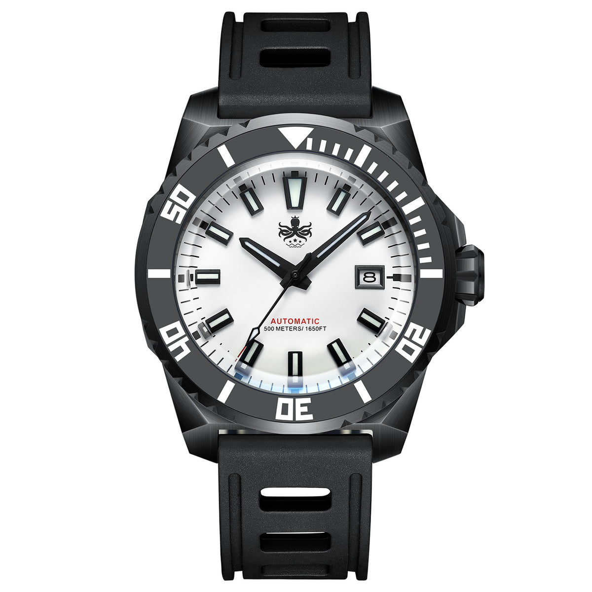 PHOIBOS LEVIATHAN PY032E DLC 500M Automatic Diver Watch – White — view 2