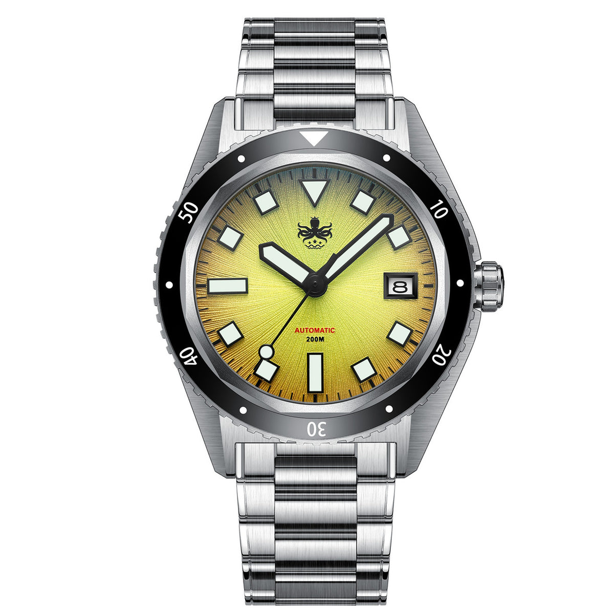 PHOIBOS Argo 200M Automatic Diver Watch PY052F Spiral Sunray Yellow — view 3