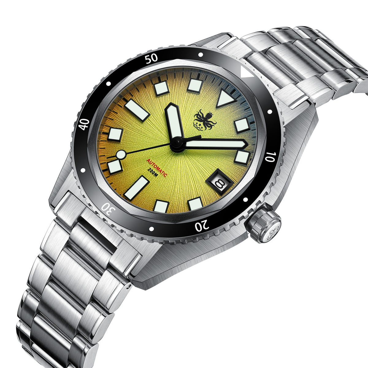 PHOIBOS Argo 200M Automatic Diver Watch PY052F Spiral Sunray Yellow — view 4