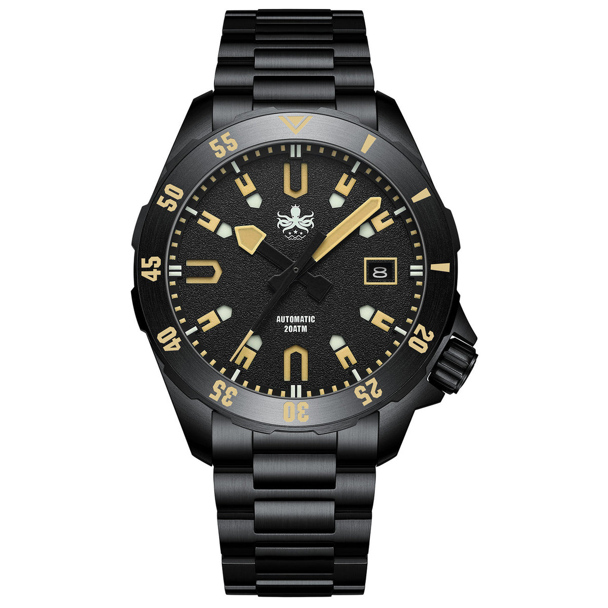PHOIBOS APOLLO DLC 200M Automatic Diver Watch PY056CX – Black "High Beat" Movement — view 2