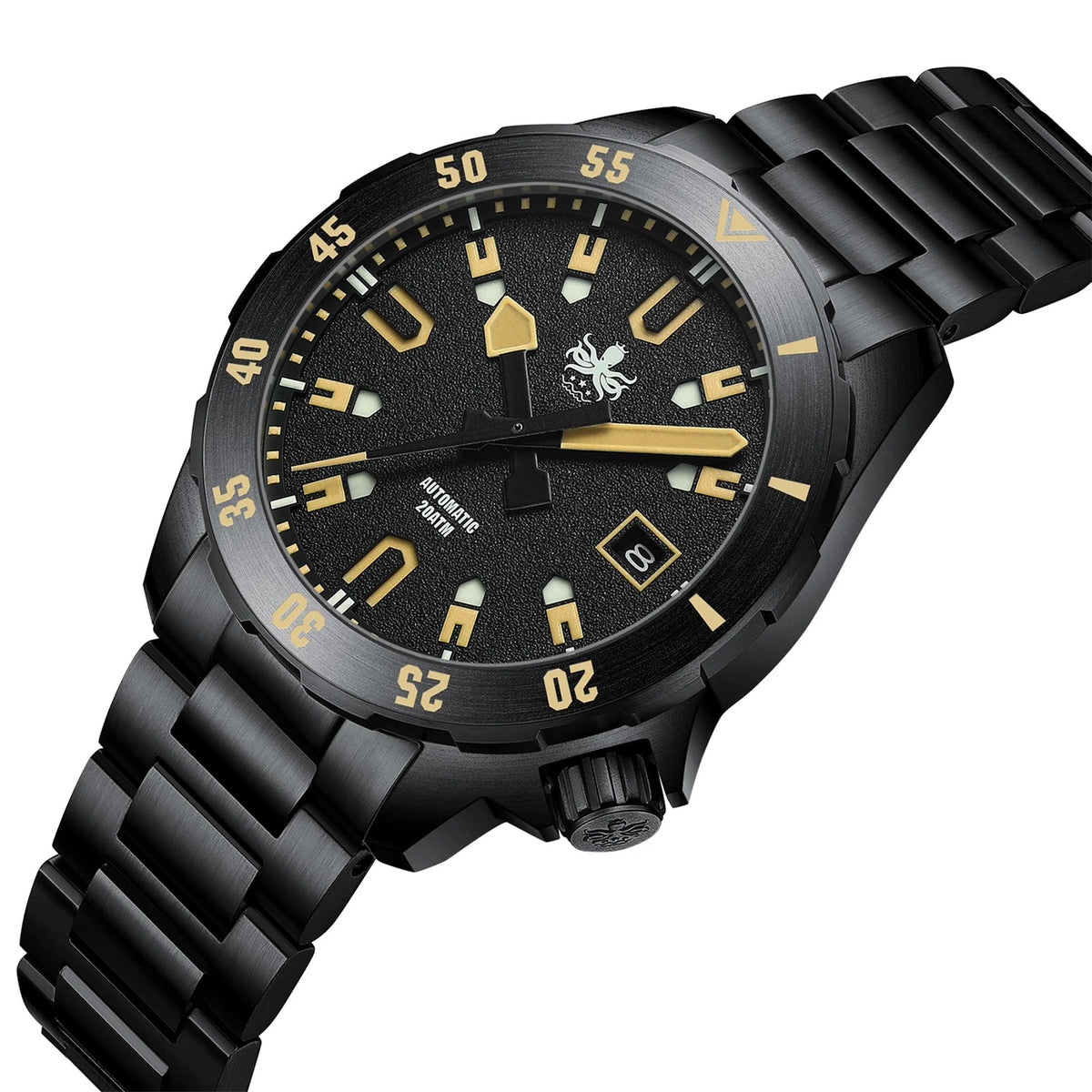 PHOIBOS APOLLO DLC 200M Automatic Diver Watch PY056CX – Black "High Beat" Movement — view 3