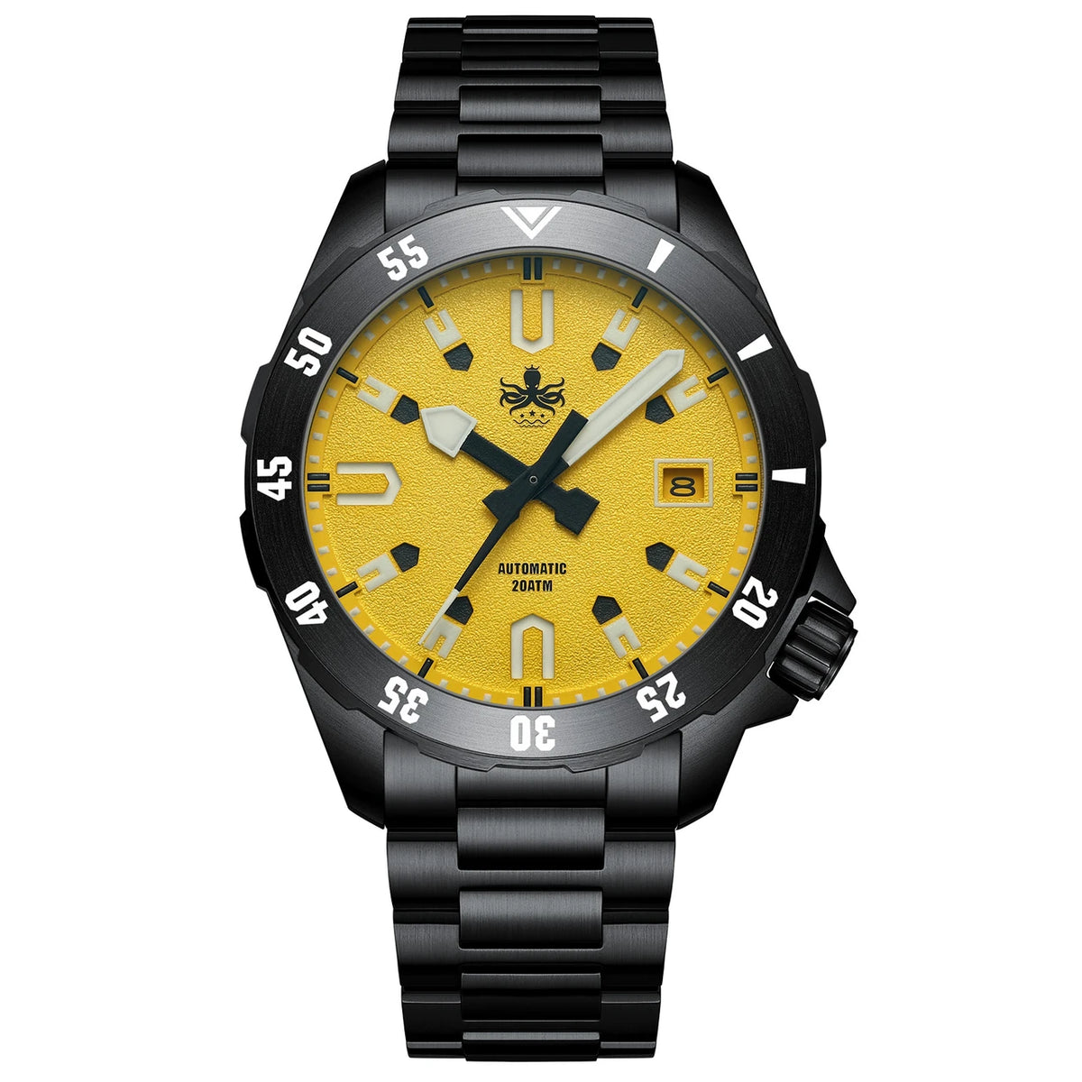 PHOIBOS APOLLO DLC 200M Automatic Diver Watch PY056FX – Yellow "High Beat" Movement — view 2