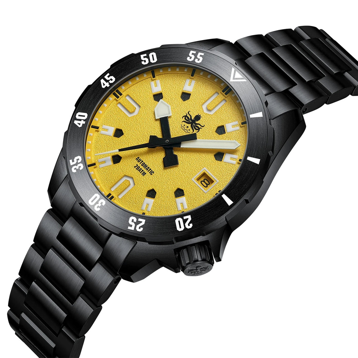 PHOIBOS APOLLO DLC 200M Automatic Diver Watch PY056FX – Yellow "High Beat" Movement — view 8