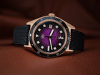 PHOIBOS Argo Bronze PY057H – Spiral Sunray Purple – 200M Automatic Diver "High Beat" Movement view 5