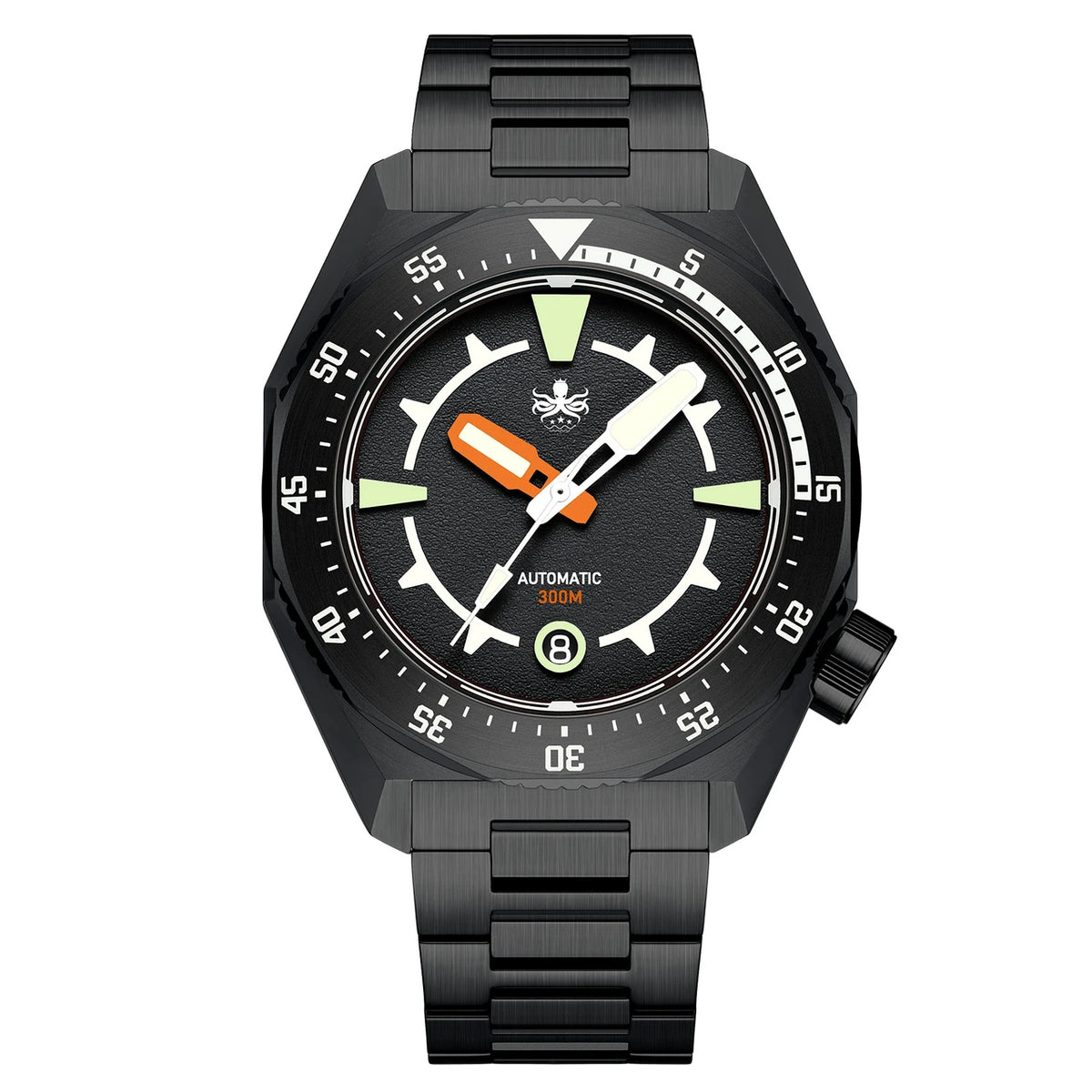 PHOIBOS Depth Hunter DLC PY060CX – Black – 300M Automatic Diver — view 3