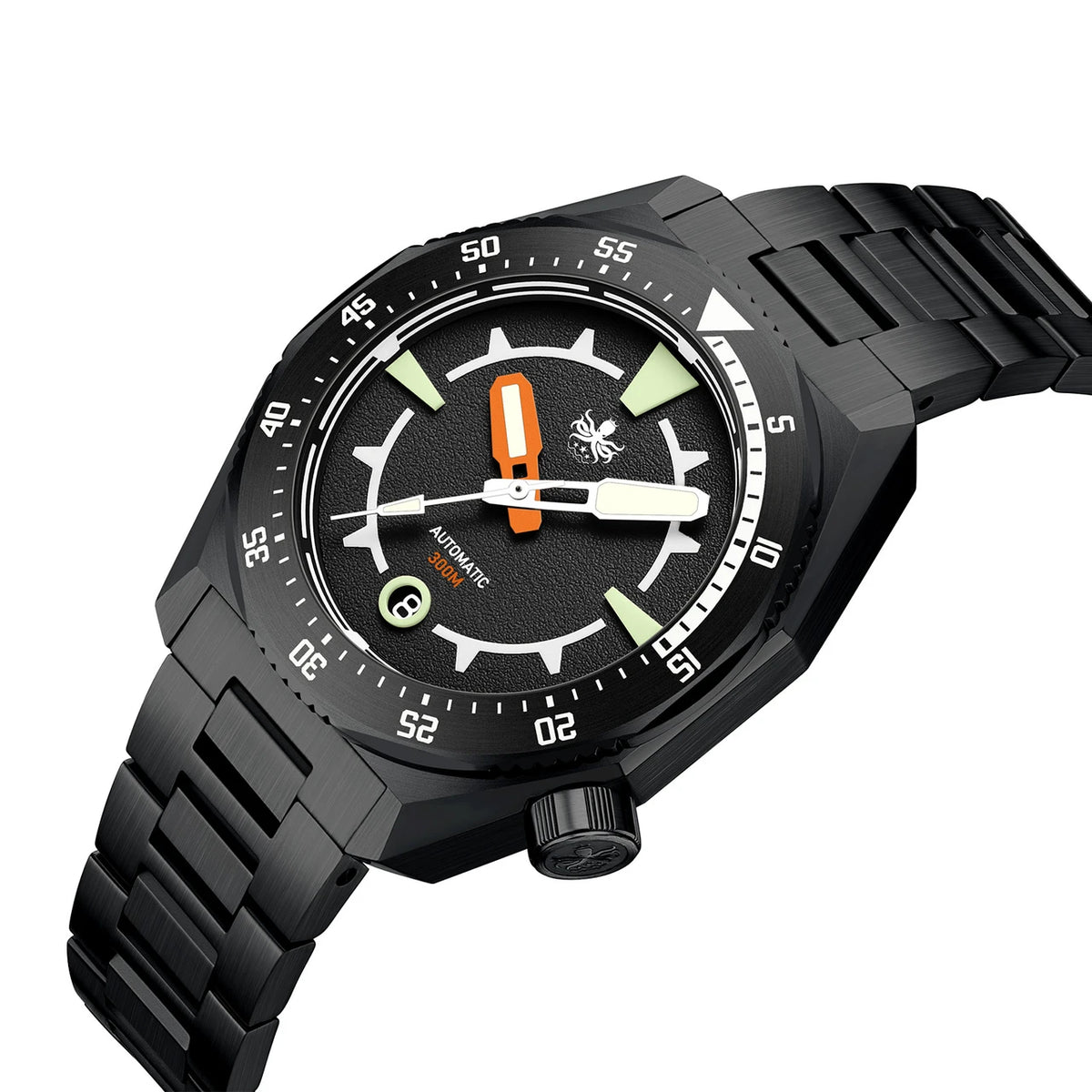PHOIBOS Depth Hunter DLC PY060CX – Black – 300M Automatic Diver — view 2
