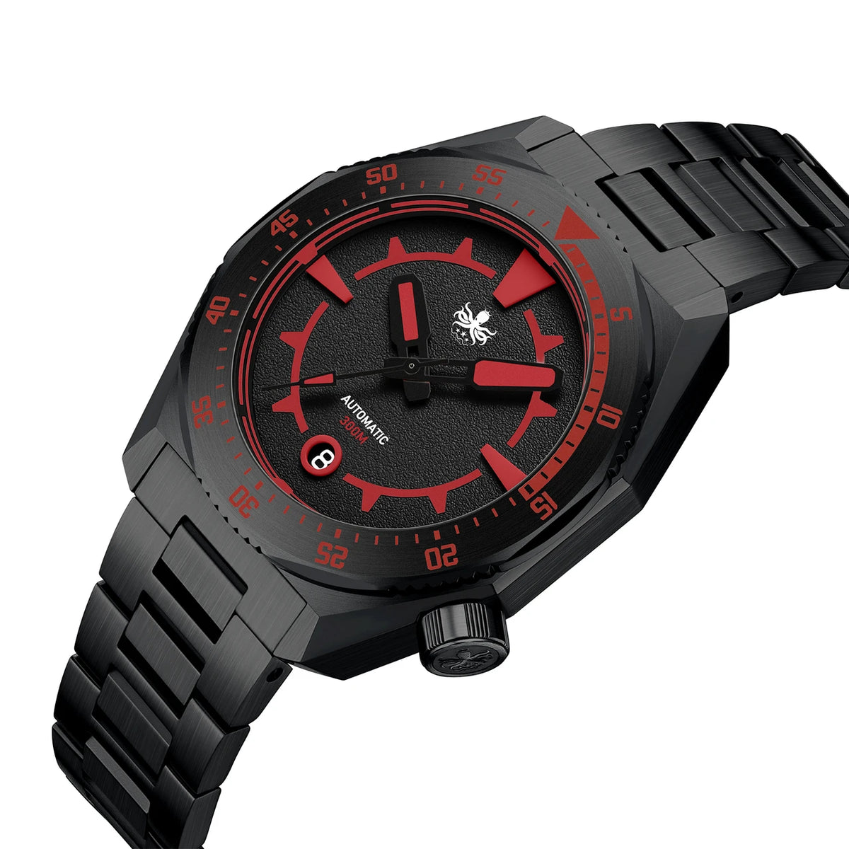 PHOIBOS Depth Hunter DLC PY060DX – Black – 300M Automatic Diver "High Beat" Movement — view 6