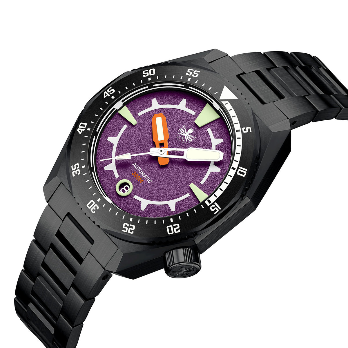 PHOIBOS Depth Hunter DLC PY060HX – Purple – 300M Automatic Diver — view 2