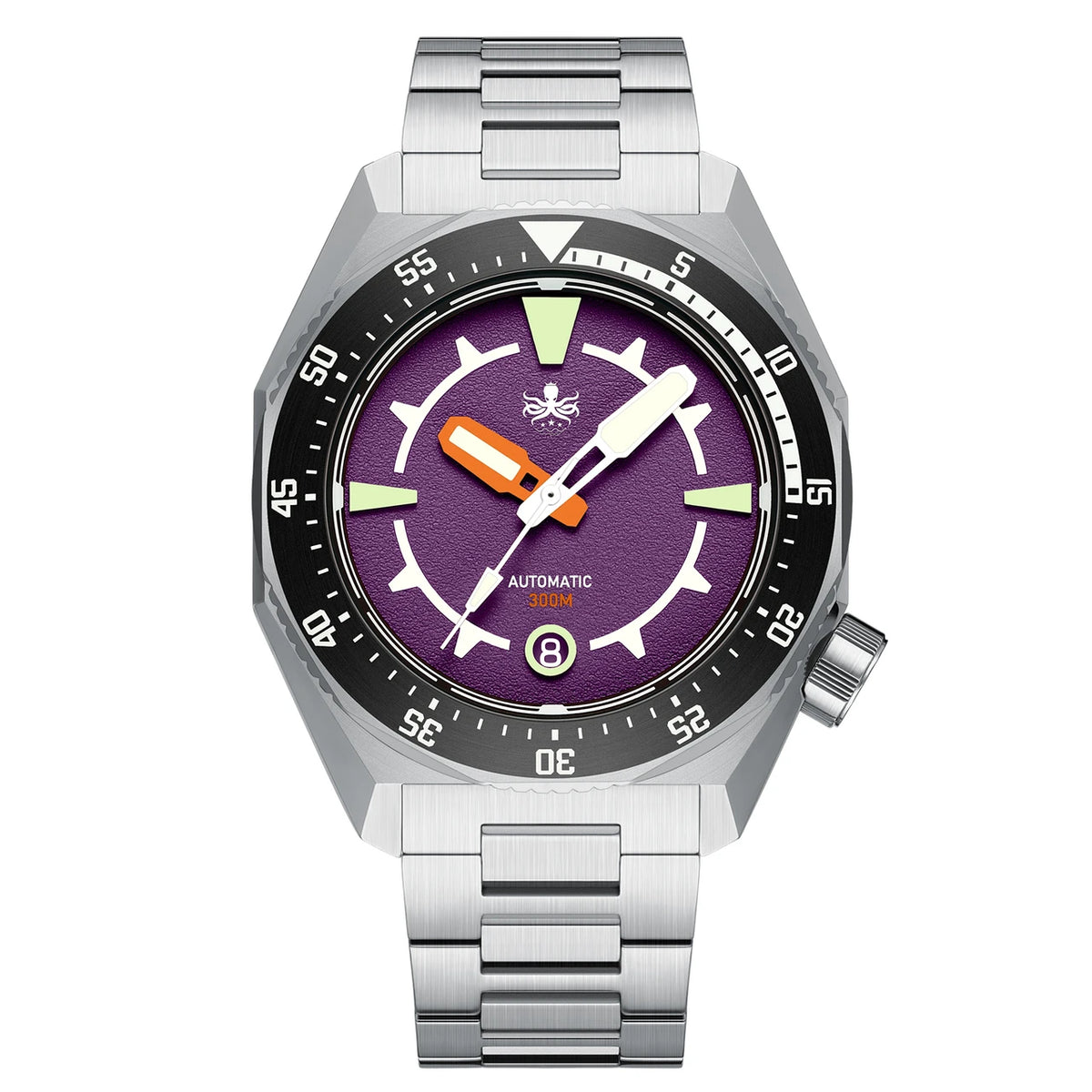 PHOIBOS Depth Hunter PY060H – Purple – 300M Automatic Diver "High Beat" Movement — view 2