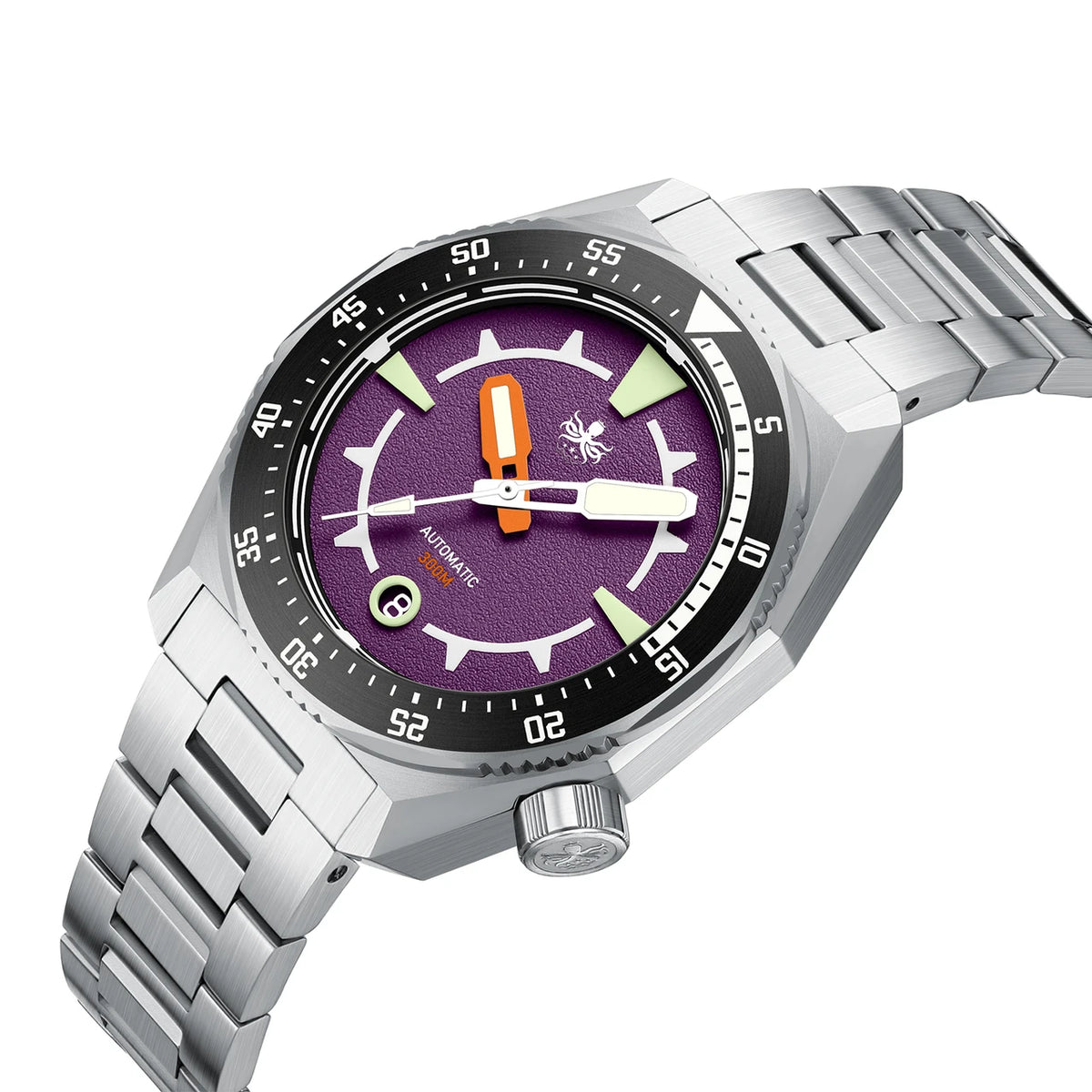 PHOIBOS Depth Hunter PY060H – Purple – 300M Automatic Diver "High Beat" Movement — view 3