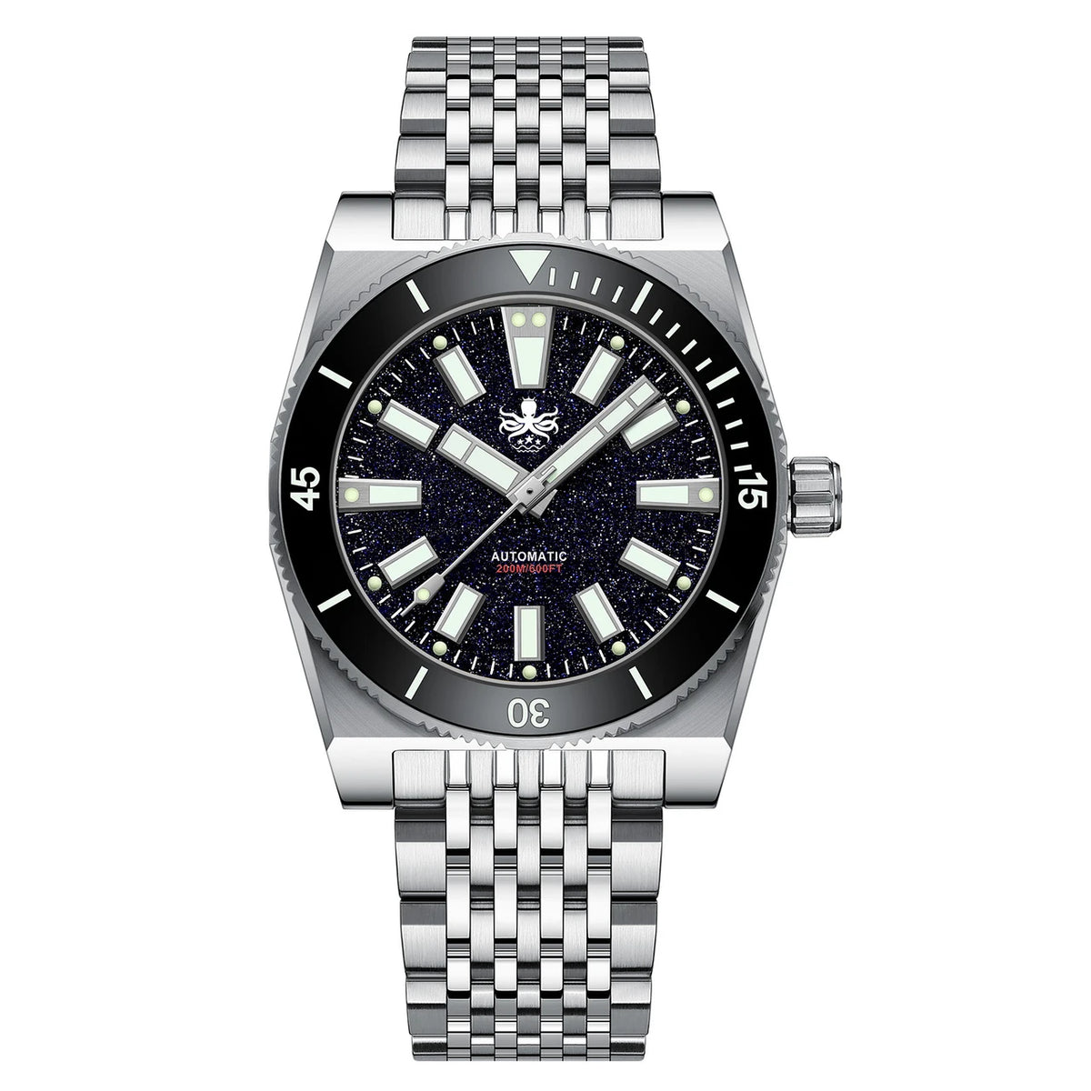 PHOIBOS Narwhal PY061B – Dark Blue Aventurine – 200M Automatic Diver "High Beat" Movement — view 2
