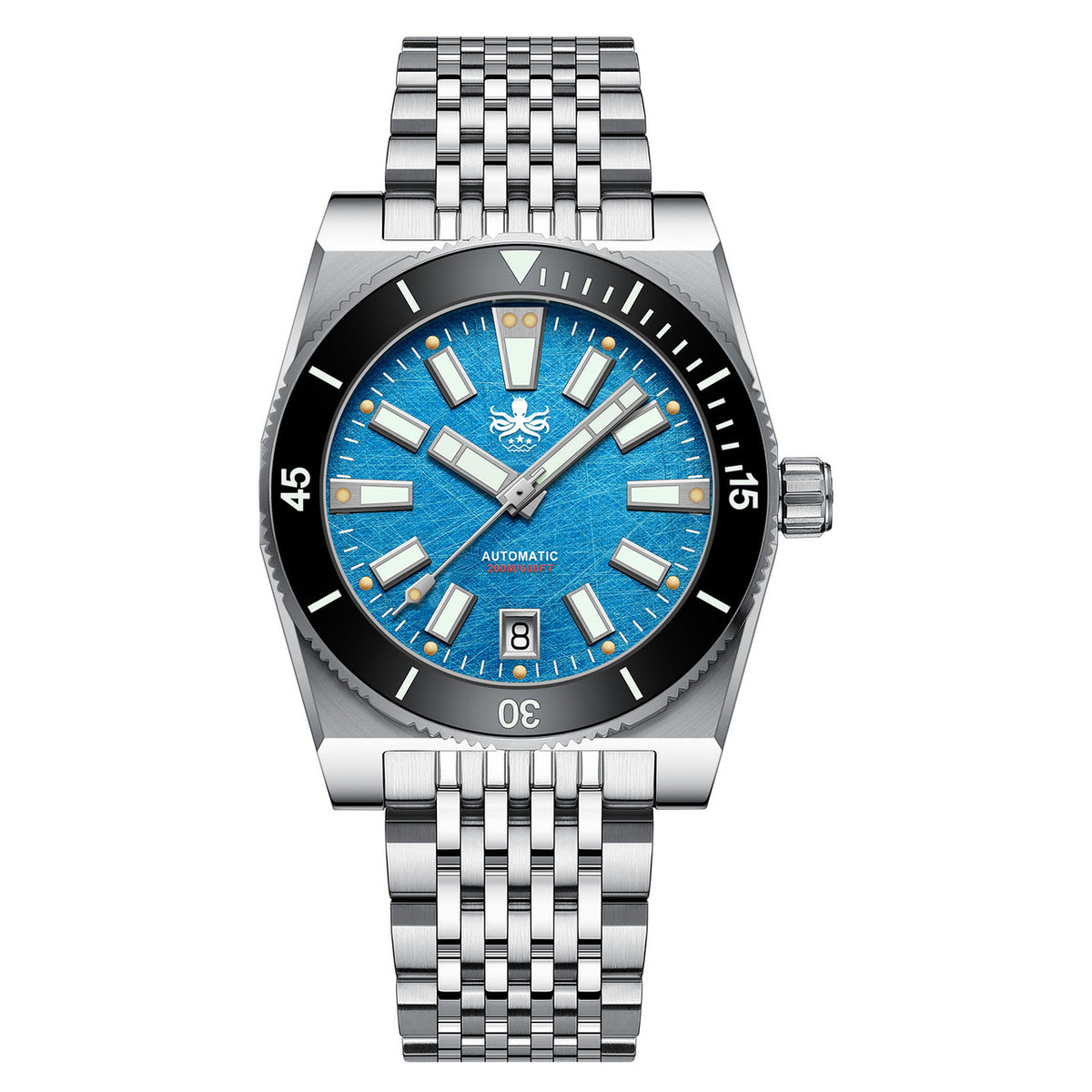 PHOIBOS Narwhal PY061D – Vintage Blue – 200M Automatic Diver "High Beat" Movement — view 9