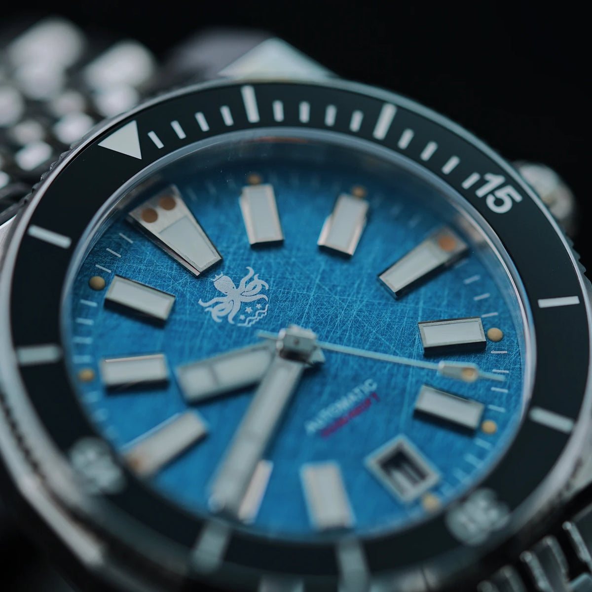 PHOIBOS Narwhal PY061D – Vintage Blue – 200M Automatic Diver "High Beat" Movement — view 3