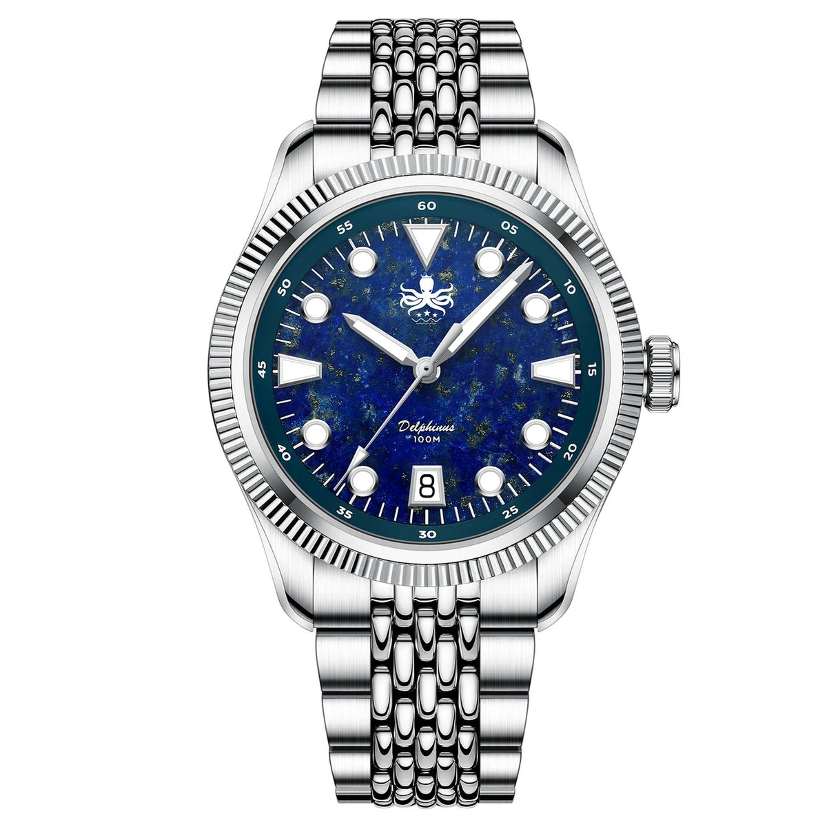 PHOIBOS Delphinus 100M Automatic Watch PY066B Lapis Lazuli "High Beat" Movement — view 4