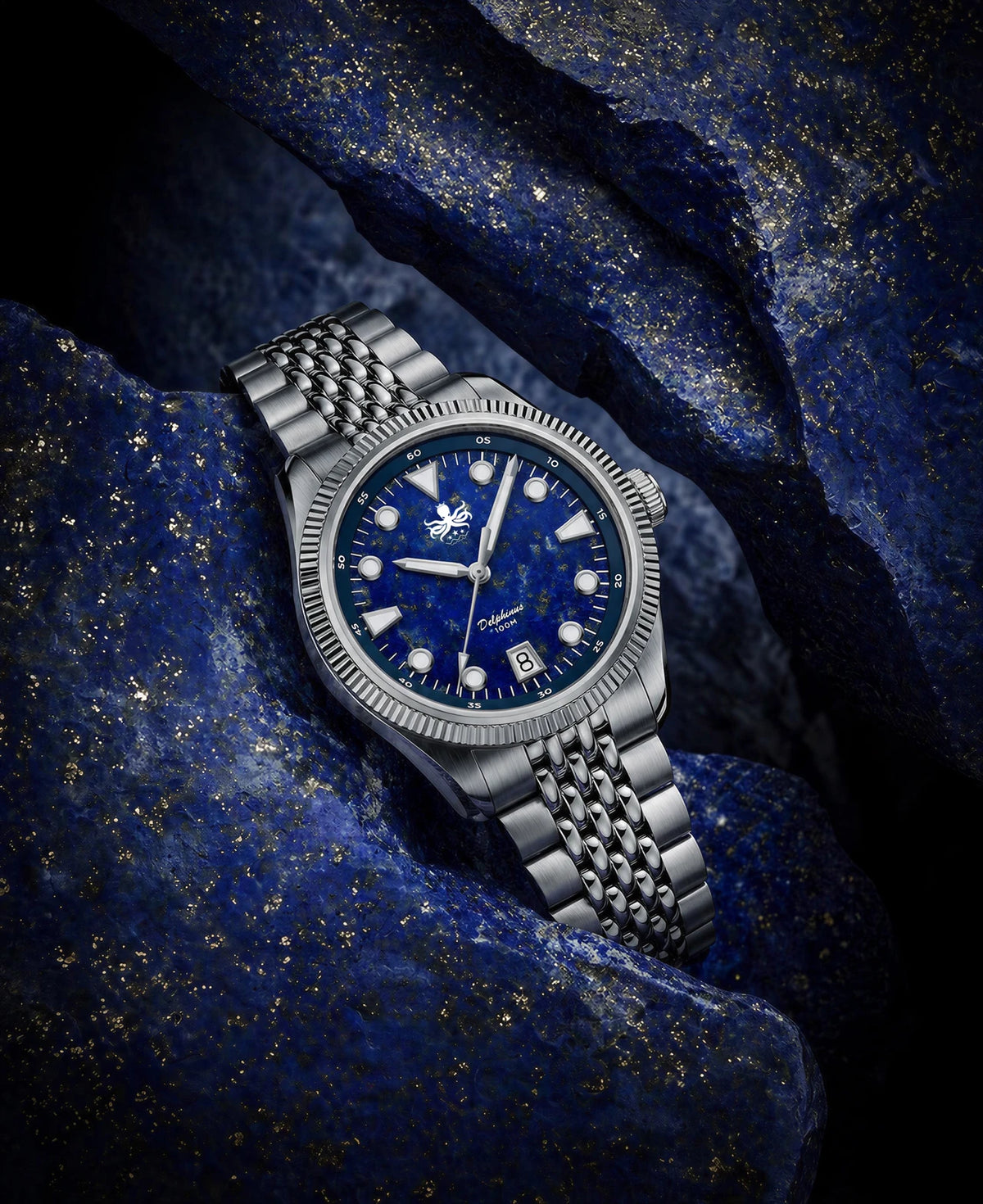 PHOIBOS Delphinus 100M Automatic Watch PY066B Lapis Lazuli "High Beat" Movement — view 3