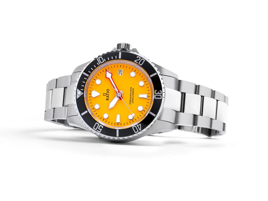 Ratio FreeDiver RTF034 Sapphire Stainless Steel Yellow Dial Quartz 200M Men's Watch — view 6