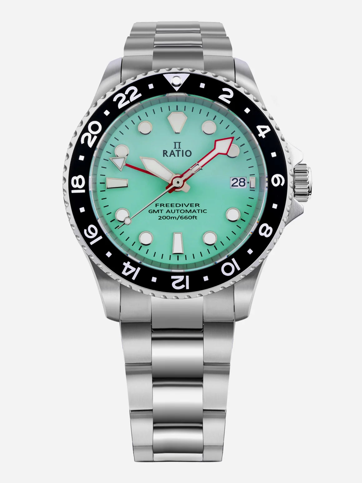 Ratio FreeDiver GMT RTF059 Mint Green Sapphire Automatic 200M Men's Watch — view 3