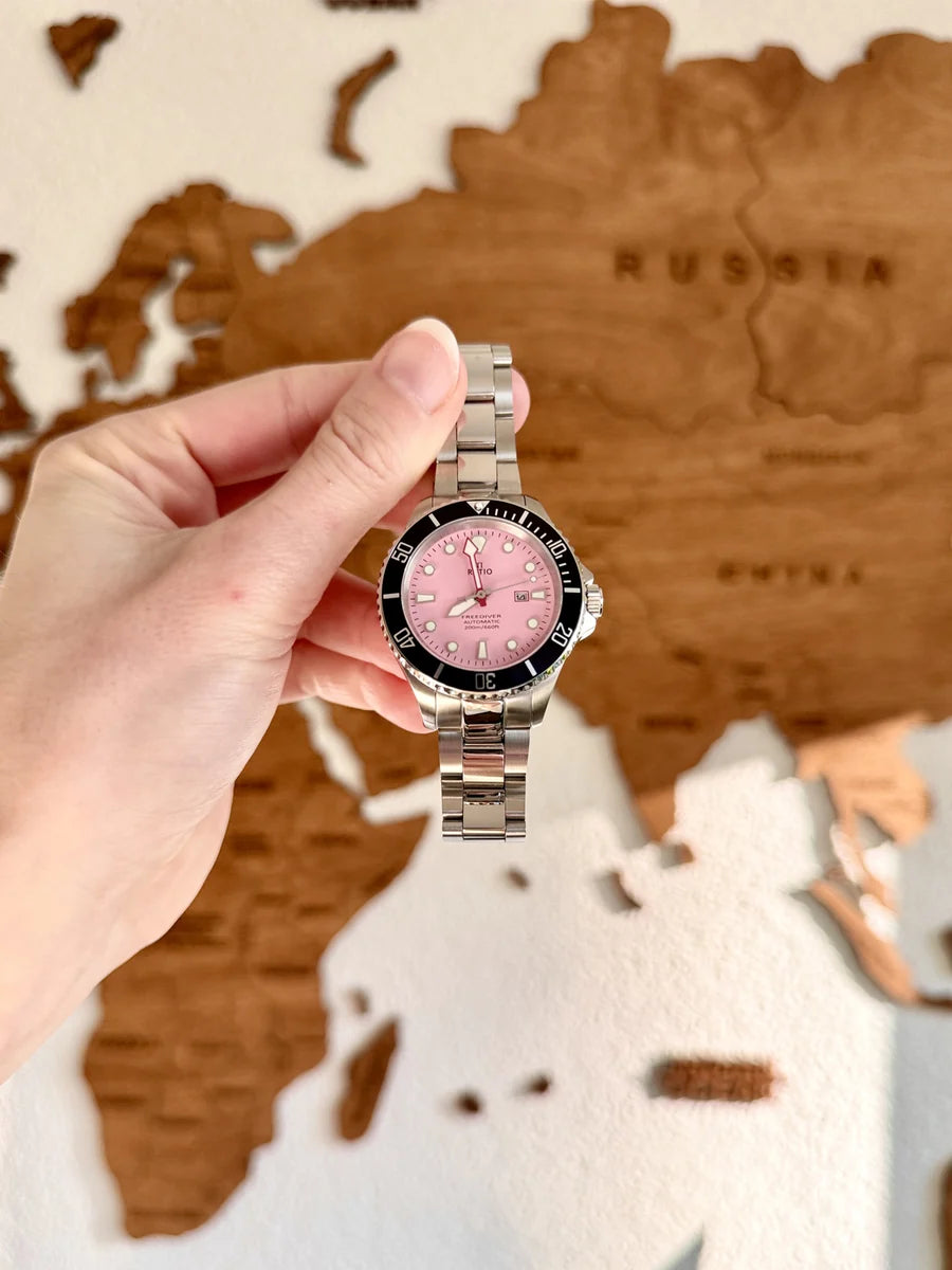 MAKE YOUR WIFE HAPPY!!!! Ratio FreeDiver RTFL839 Candy Pink Sapphire Automatic 200M Women's Watch — view 3