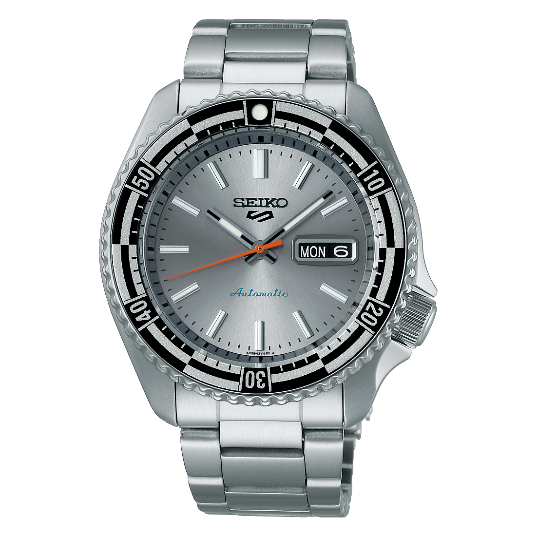 Seiko 5 Sports SRPK09 Automatic – 55th Anniversary Special Edition – Silver Sunburst Dial – New — view 5