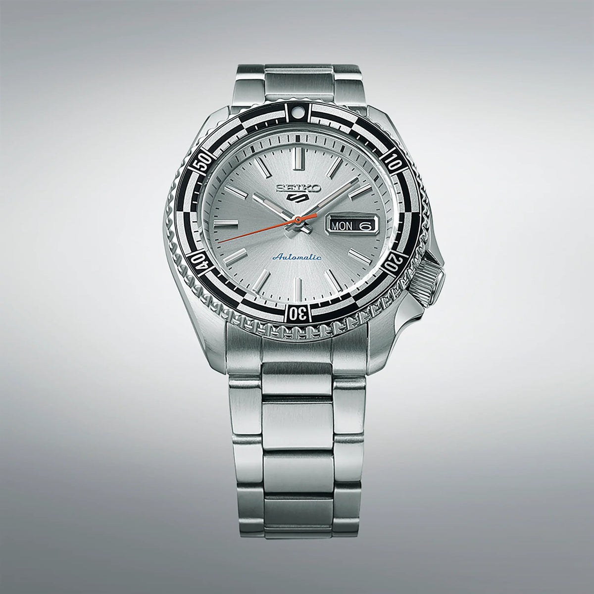 Seiko 5 Sports SRPK09 Automatic – 55th Anniversary Special Edition – Silver Sunburst Dial – New — view 2