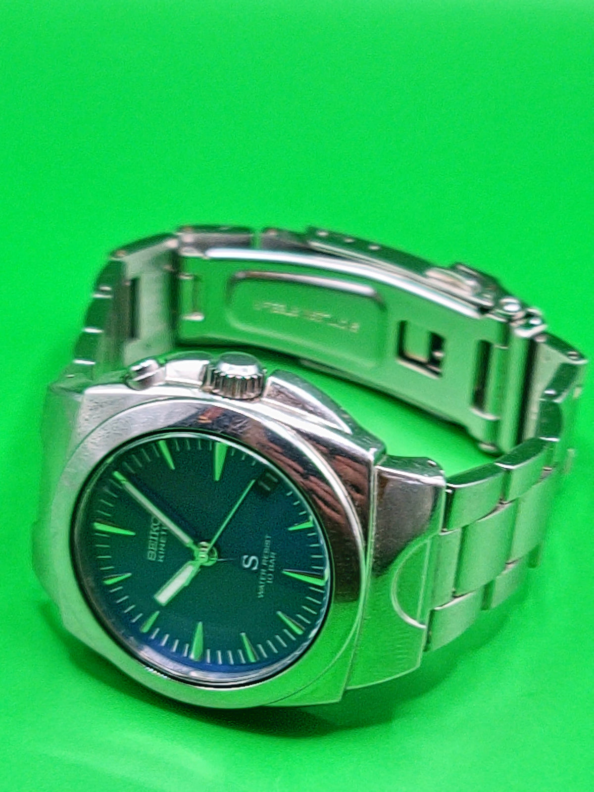 Seiko Kinetic “S” Ref. 5M63-0A30  Blue Sunburst Dial – Early 2000s Japanese Kinetic Classic — view 6