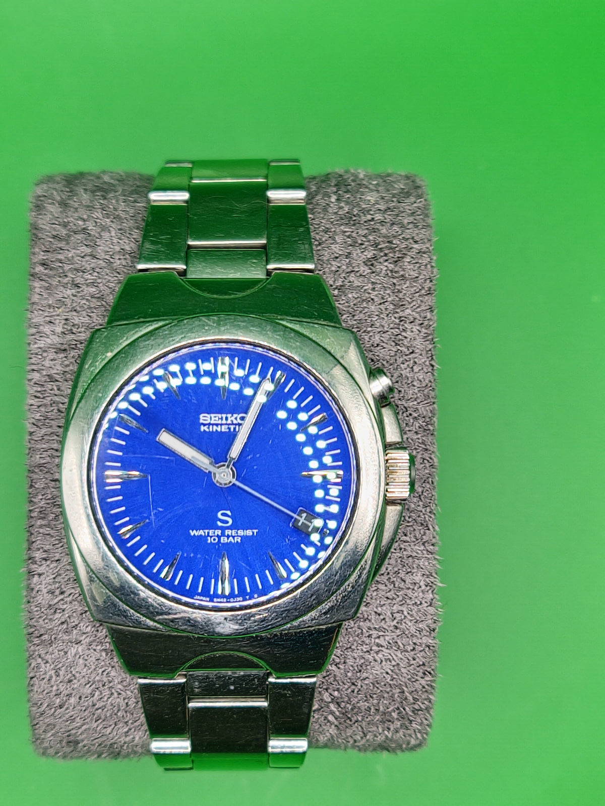 Seiko Kinetic “S” Ref. 5M63-0A30  Blue Sunburst Dial – Early 2000s Japanese Kinetic Classic — view 9