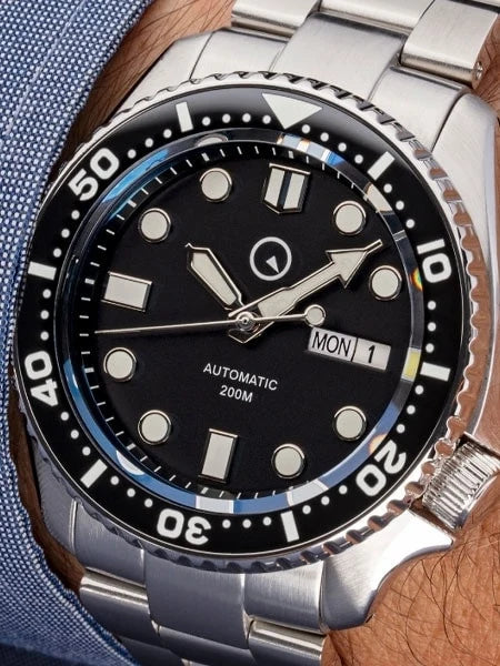 Islander ISL-02 Automatic Dive Watch – Black Dial – Sapphire Crystal – Luminous Ceramic Bezel – 200M — view 9