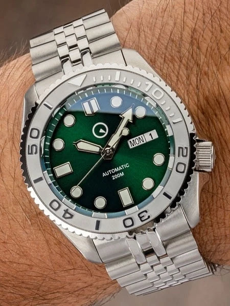 Islander Automatic Dive Watch – Sunburst Green Dial &amp; Embossed Ceramic Bezel | ISL-44 — view 3